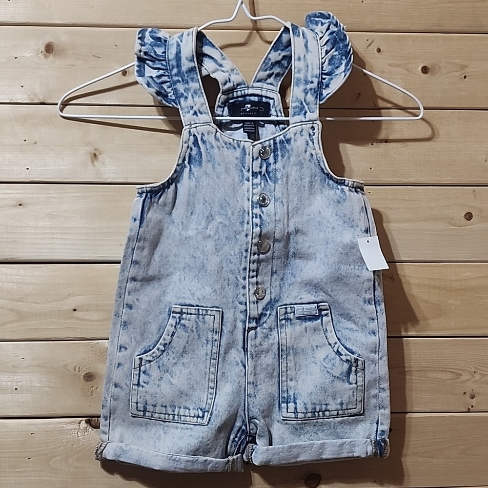 7 for all Mankind Girls short jean overalls. Size 18 months NEW